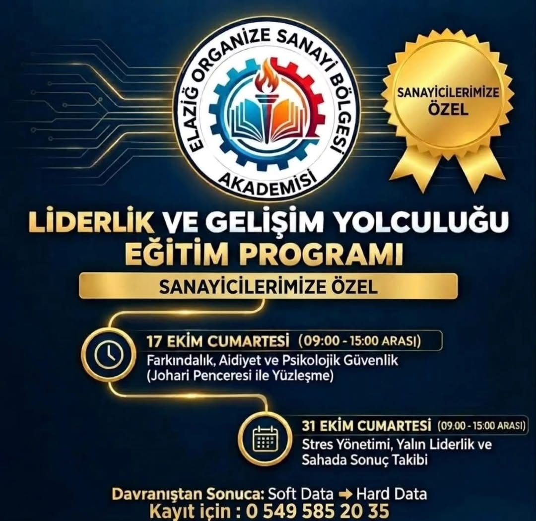 Sanayicilerimize Özel "Liderlik ve Gelişim Yolculuğu Programı" Düzenlenecektir