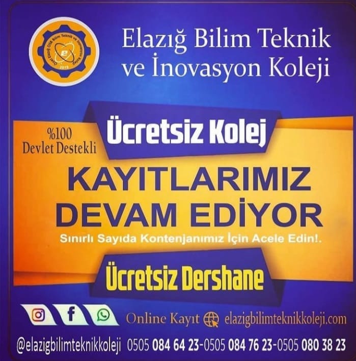 Elazığ OSB’den %100 Devlet Destekli Ücretsiz Dershane